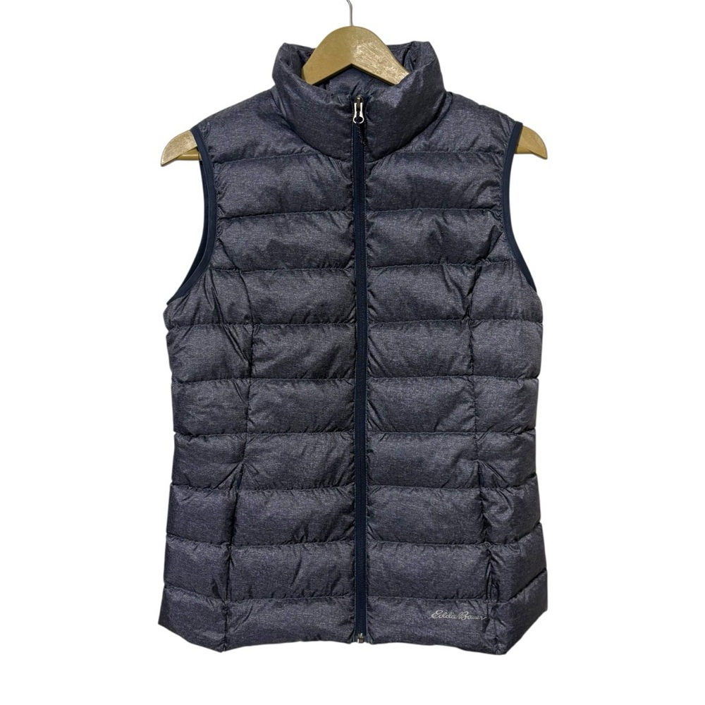 Eddie Bauer EB650 Fill Women’s Medium Blue Gray Down Puffer Vest Outdoor Winter
